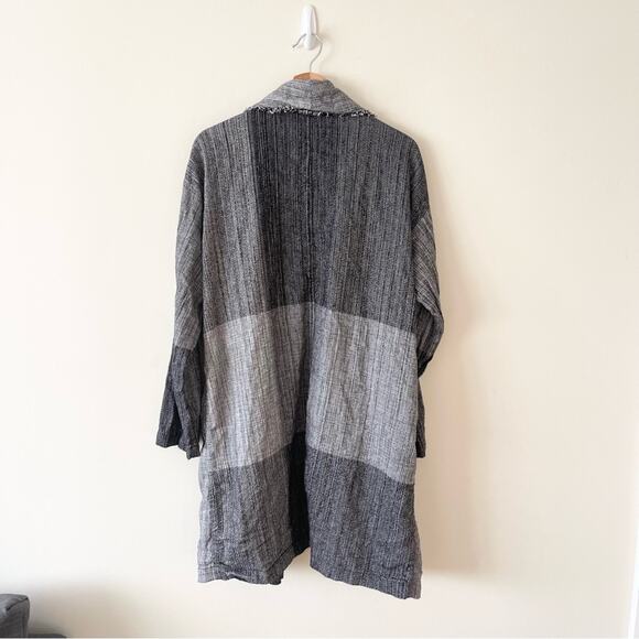 Eileen Fisher Color Block Shawl Collar Jacket Open Front One Size Fits All - Picture 10 of 10